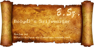 Bolyós Szilveszter névjegykártya