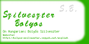 szilveszter bolyos business card